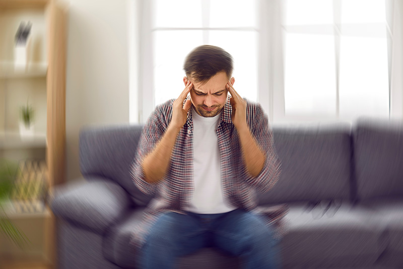 A man experiences an anxiety attack.