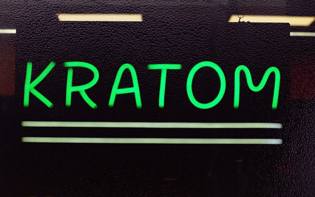 Kratom sign after seeing the Kratom Bans in California.